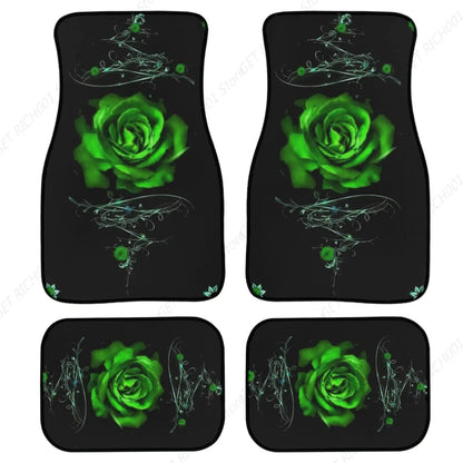 tapis de sol pour voiture neogrip fleur vert noir 