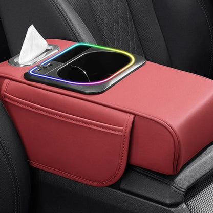 accoudoir unviersel pour voiture rouge bordeaux