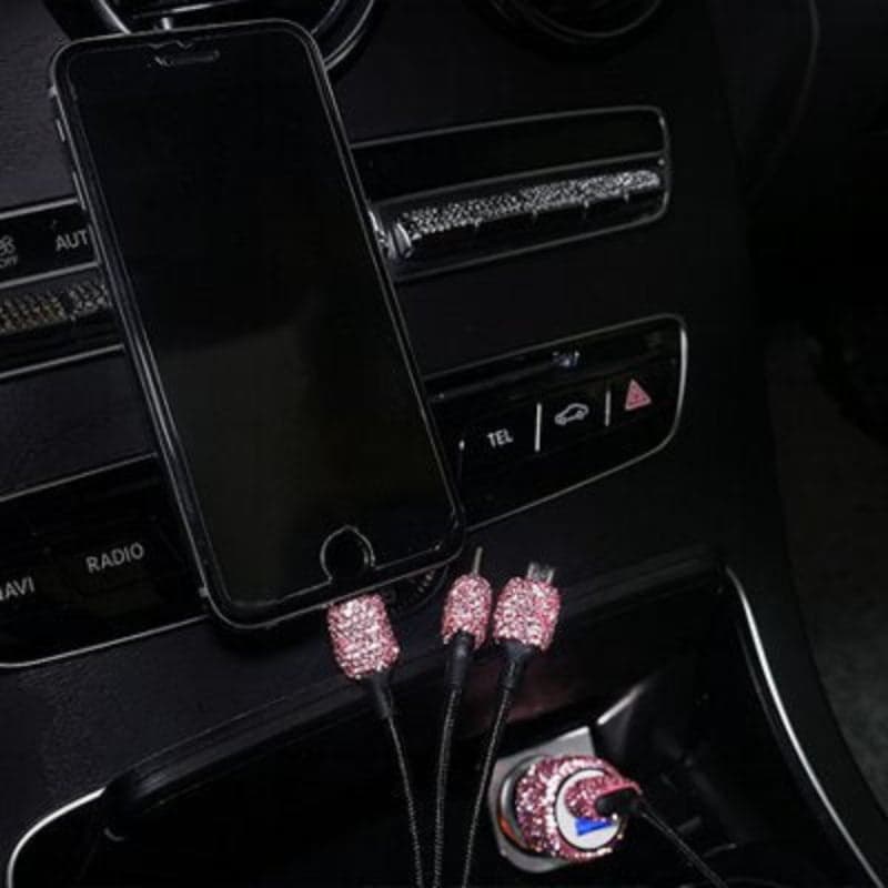 Cable Chargeur usb allume cigare rose