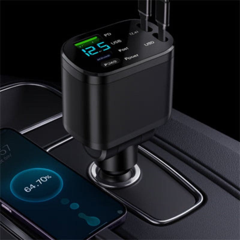 chargeur allume cigare ultrarapide intelligent retractable