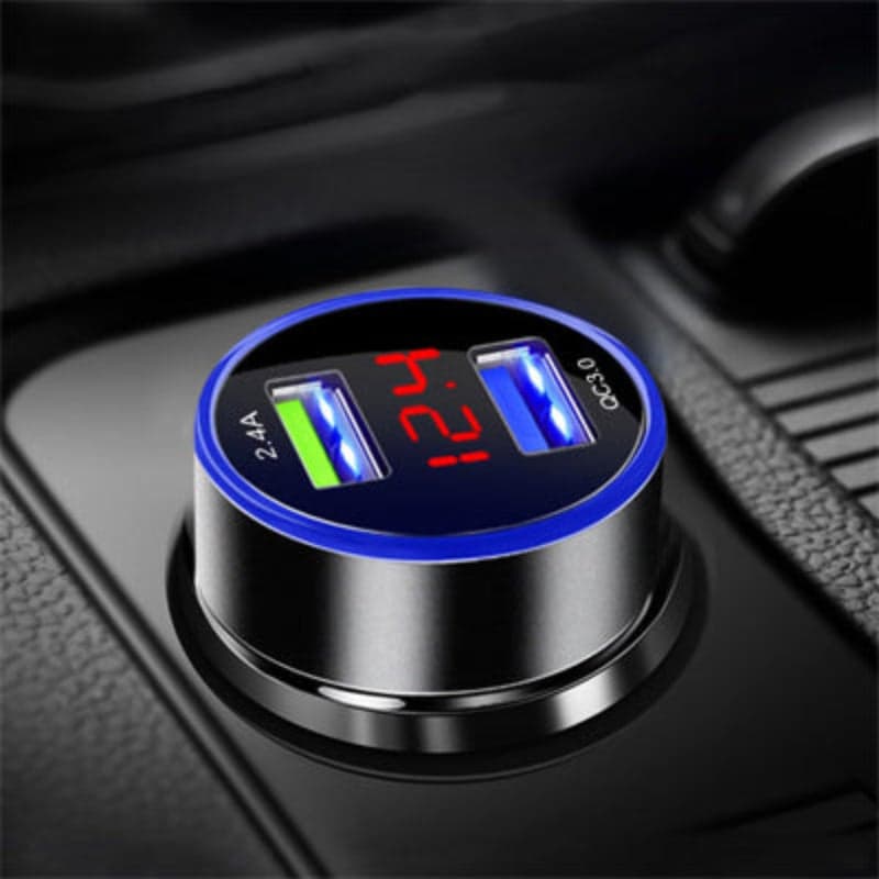chargeur allume cigare voltmetre ultracharge col argent
