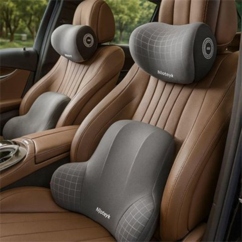 Coussin lombaire voiture avec oreiller deux ensembles gris