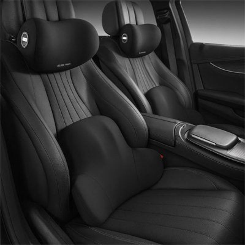 coussin lombaire voiture avec oreiller deux ensembles noir