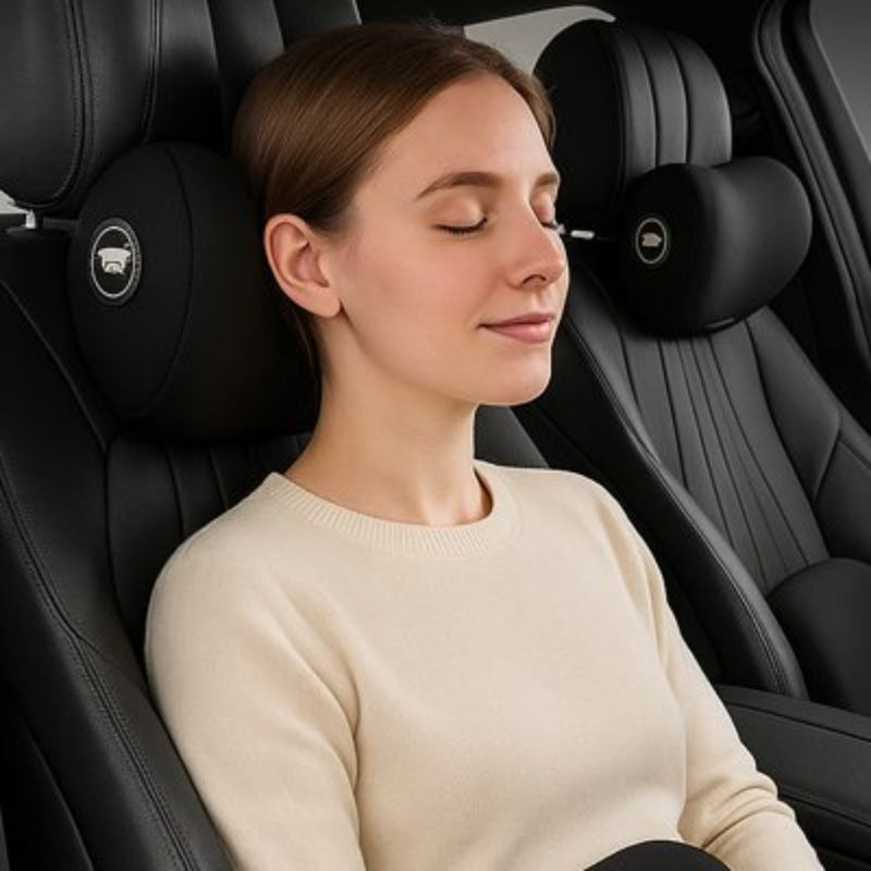 coussin lombaire voiture passager tete sur oreiller noir