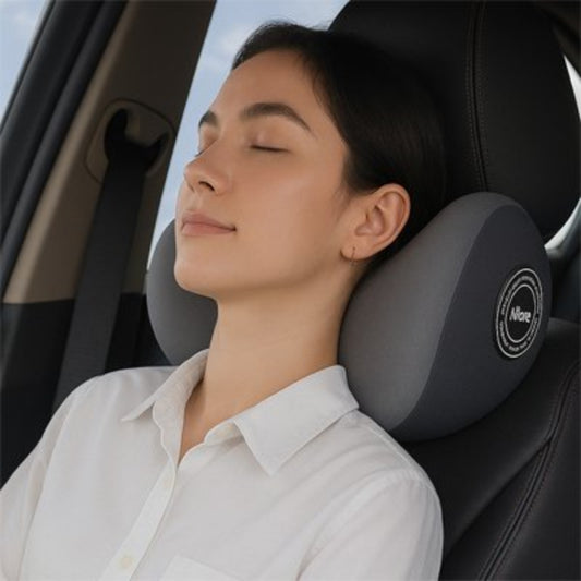 coussin lombaire voiture tete sur oreiller  gris