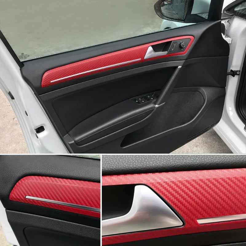 covering voiture film adhesif rouge pose