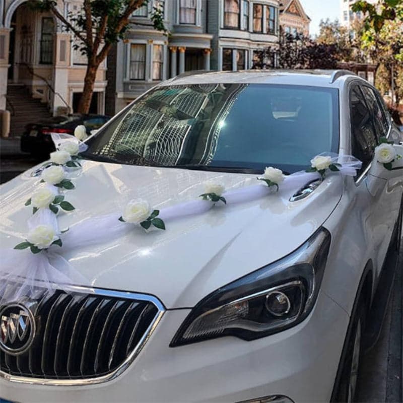 decoration voiture mariage elegance cortege sur limousine