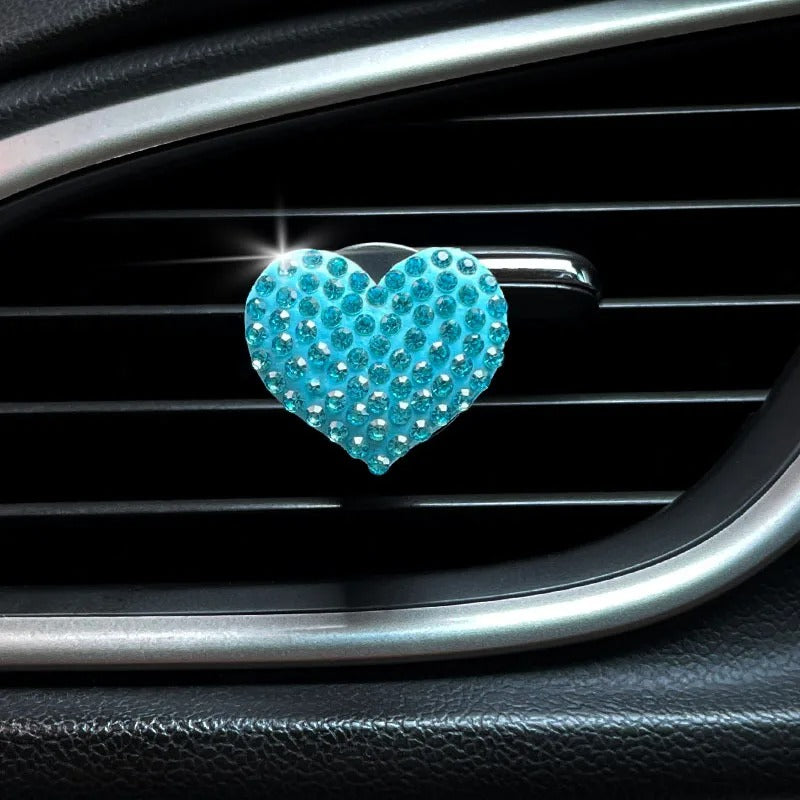 diffuseur de parfum pour voiture diamant coeur bleu