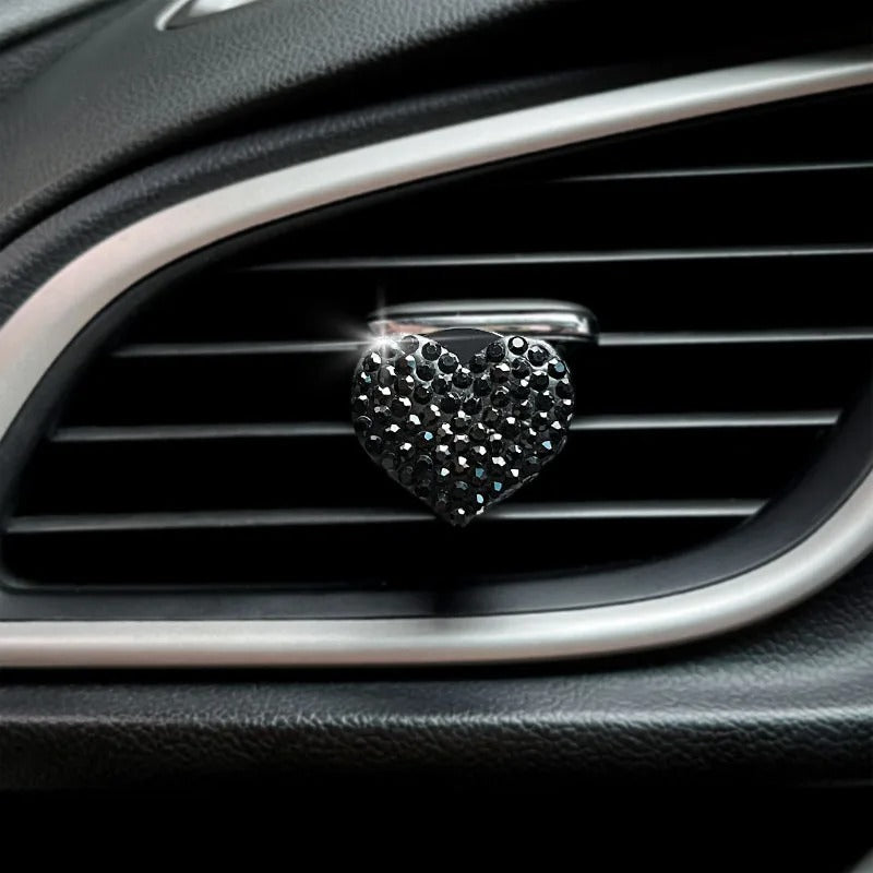 diffuseur de parfum pour voiture diamant coeur noir
