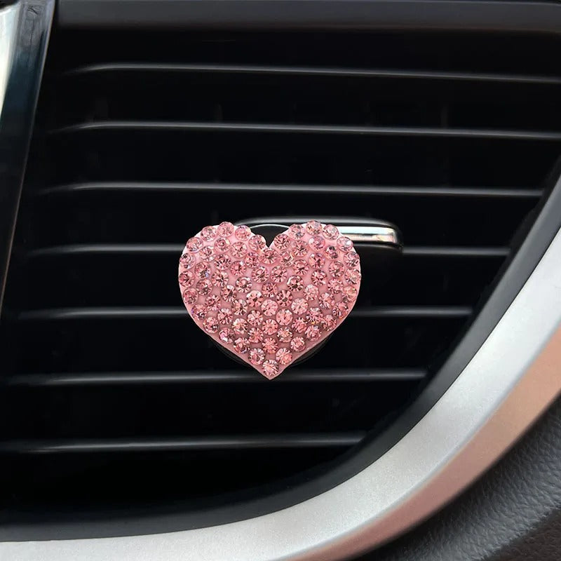 diffuseur de parfum pour voiture diamant coeur rose