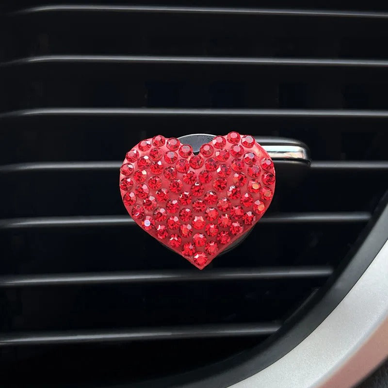diffuseur de parfum pour voiture diamant coeur rouge