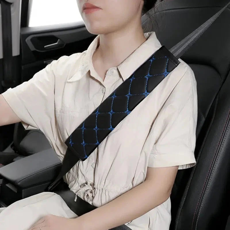 housse ceinture voiture confort pu lignes bleues sur conducrice