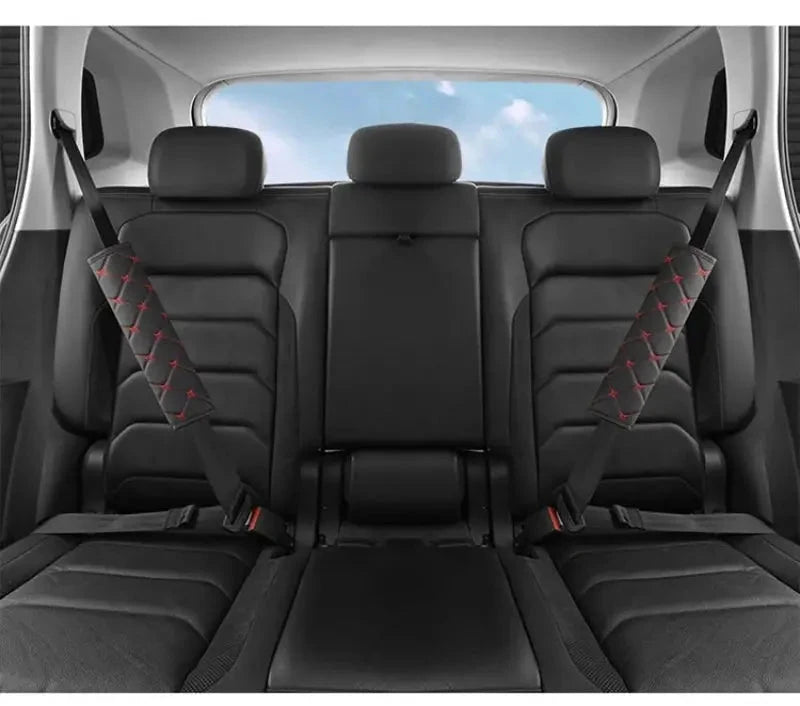 housse ceinture voiture confort pu noir ligne rouge