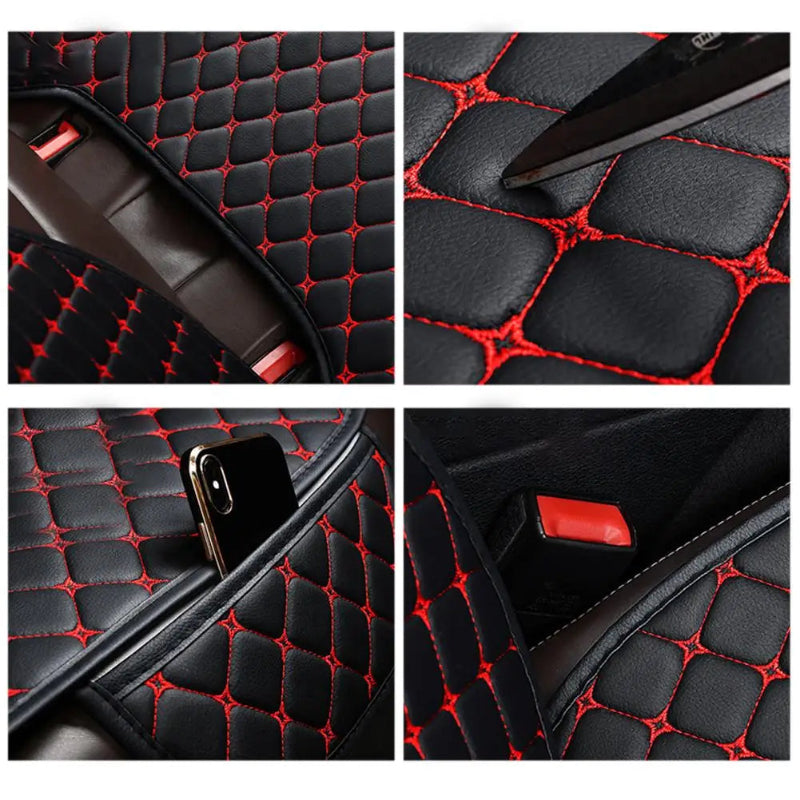 housse pour siege voiture noir decor rouge detail
