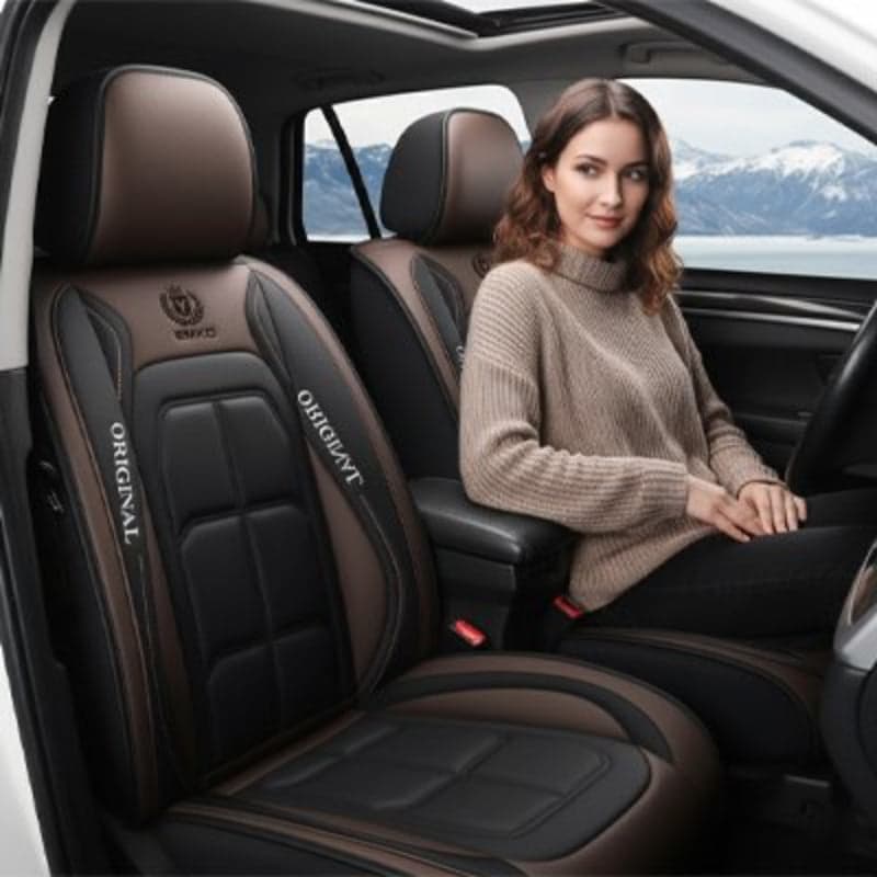 Housse siege pour voiture deux pieces marrons proectstyle