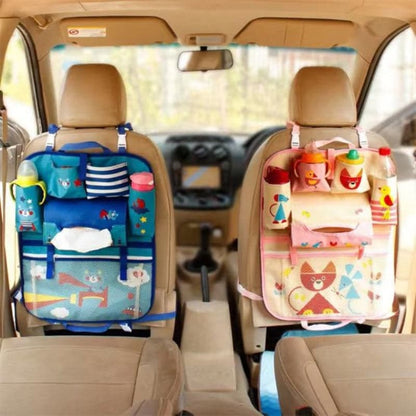 organisateur voiture enfant travelskids bleubeige 