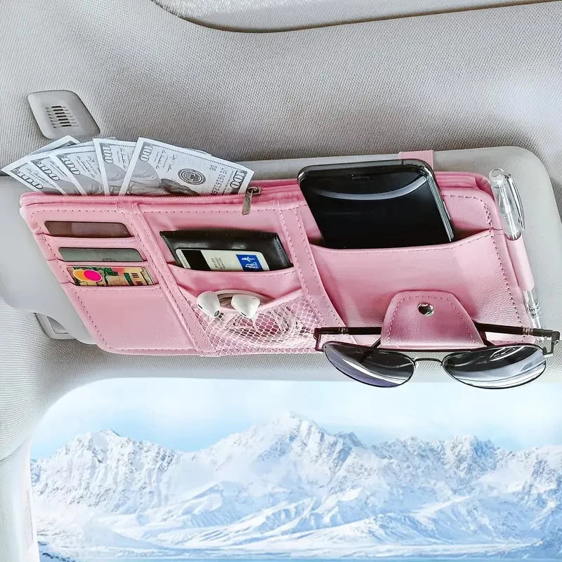 par soleil voiture organiseur rose plusieurs compartments