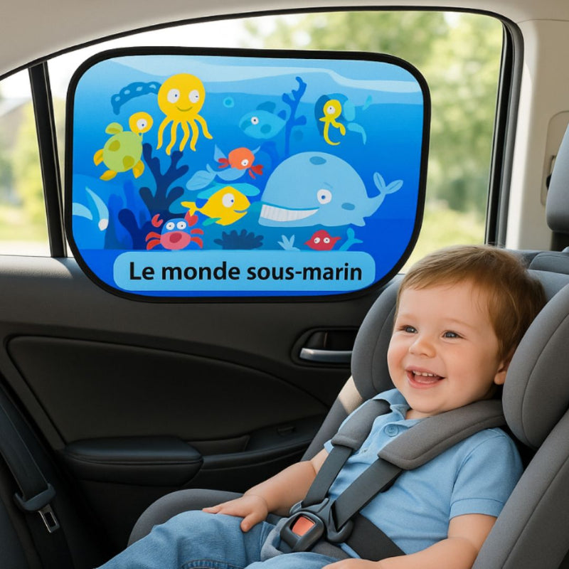 pare soleil bebe voiture monde sousmarin
