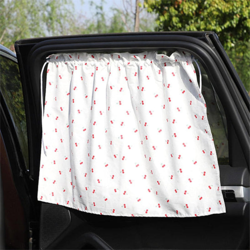 pare soleil bebe voiture rideau cerise rose