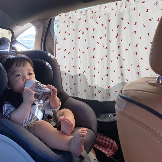 pare soleil voiture bebe rideau cerise rouge