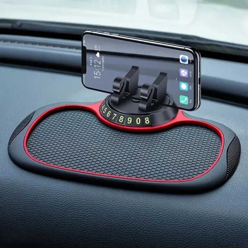 support telephone voiture antiderapant contour rouge