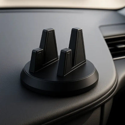 support telephone voiture rotatif noir sur tableau de bord
